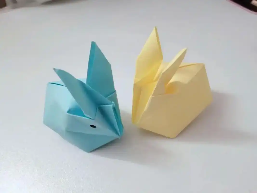 吹气兔子保姆级折纸教程,一起来折小兔子