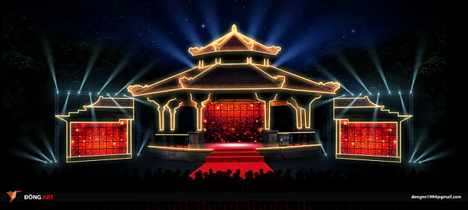 舞台设计舞美设计中国风舞台创意舞台互动区互动合影互动拍照互动装置