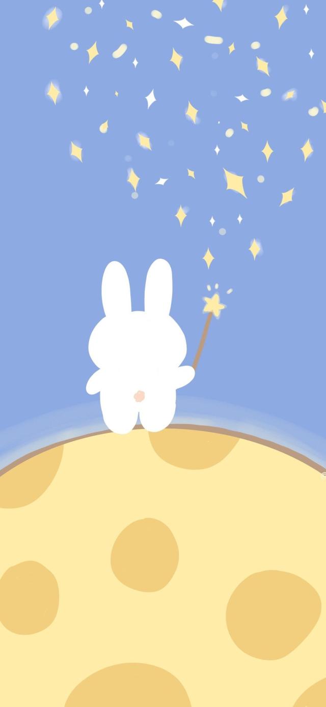 可爱卡通兔兔用做手机壁纸很好看的,不信你试试啦!