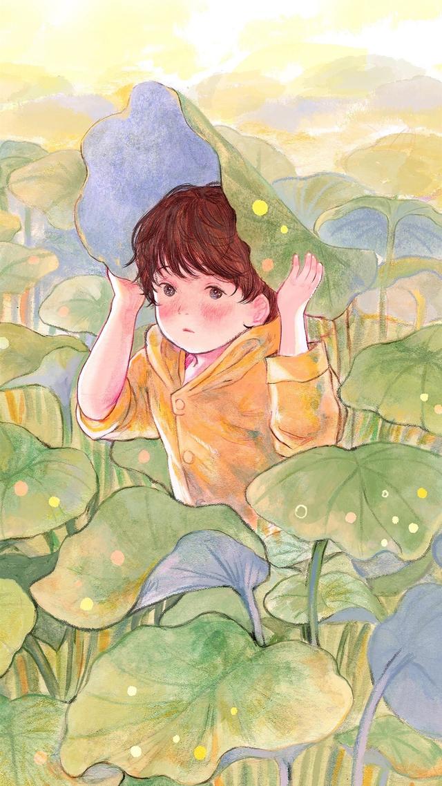 充满童趣的田园风壁纸,郁郁葱葱的绿植让人心情舒畅,小人儿更萌