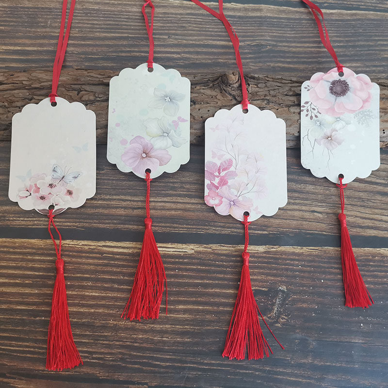 书签古典中国风精美diy材料包自制空白硬纸质彩绘手工写硬笔书法作品