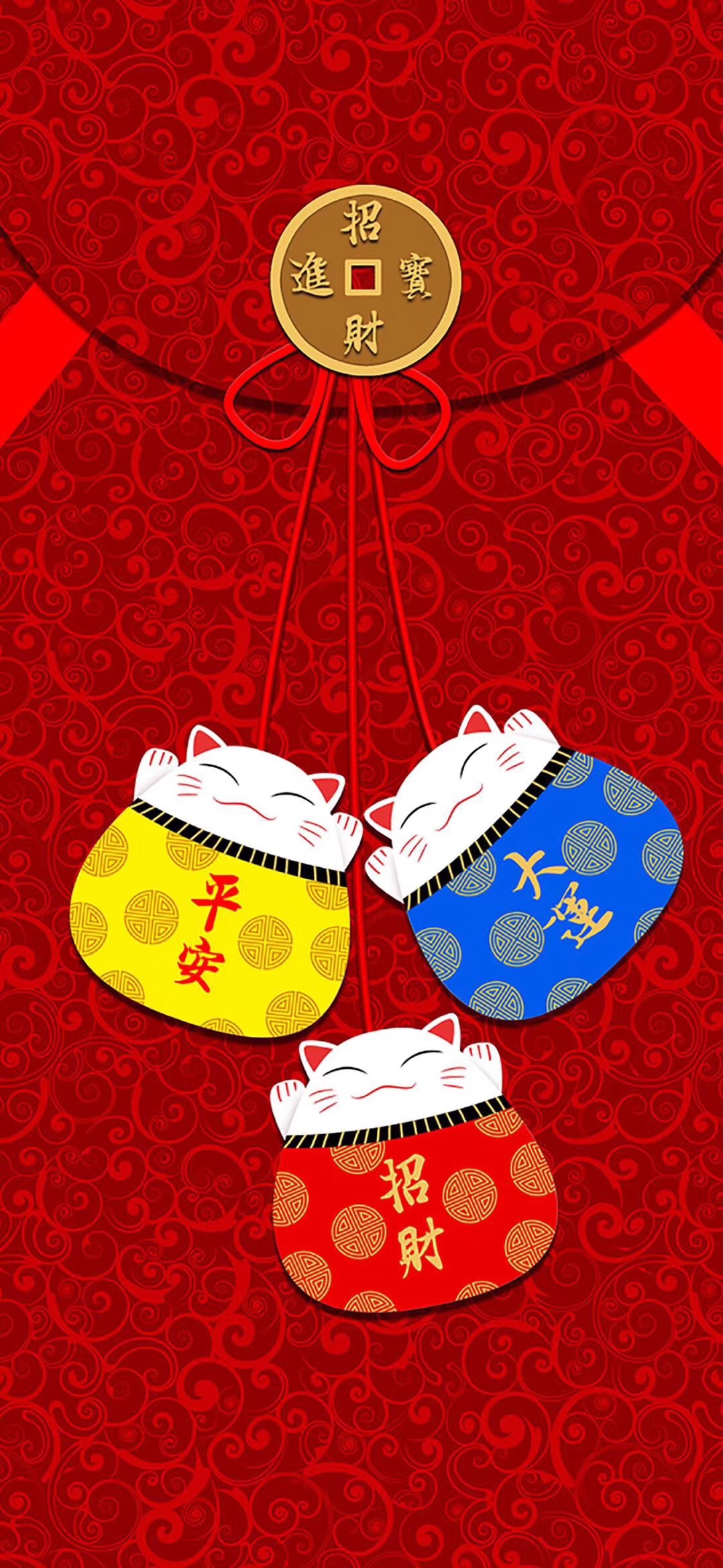 分享一组超可爱的招财猪猪 招财猫咪壁纸