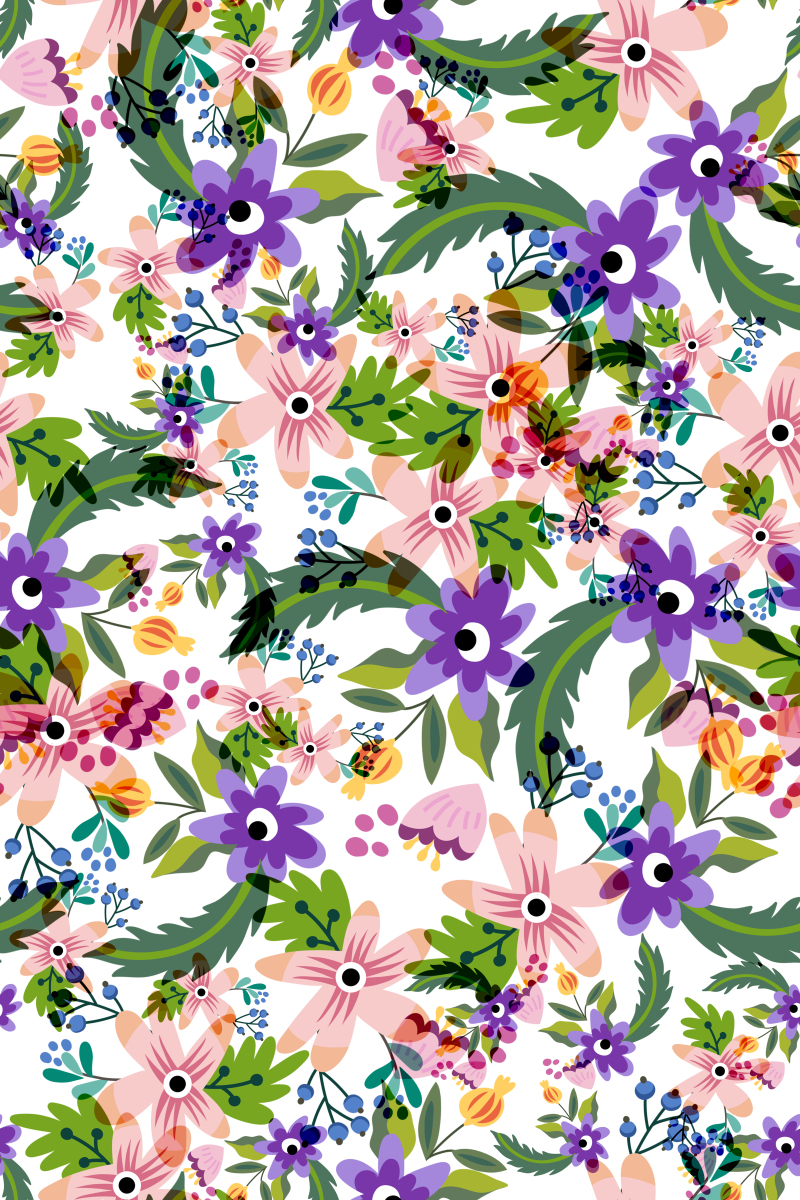 四方连续花卉花型图案设计6