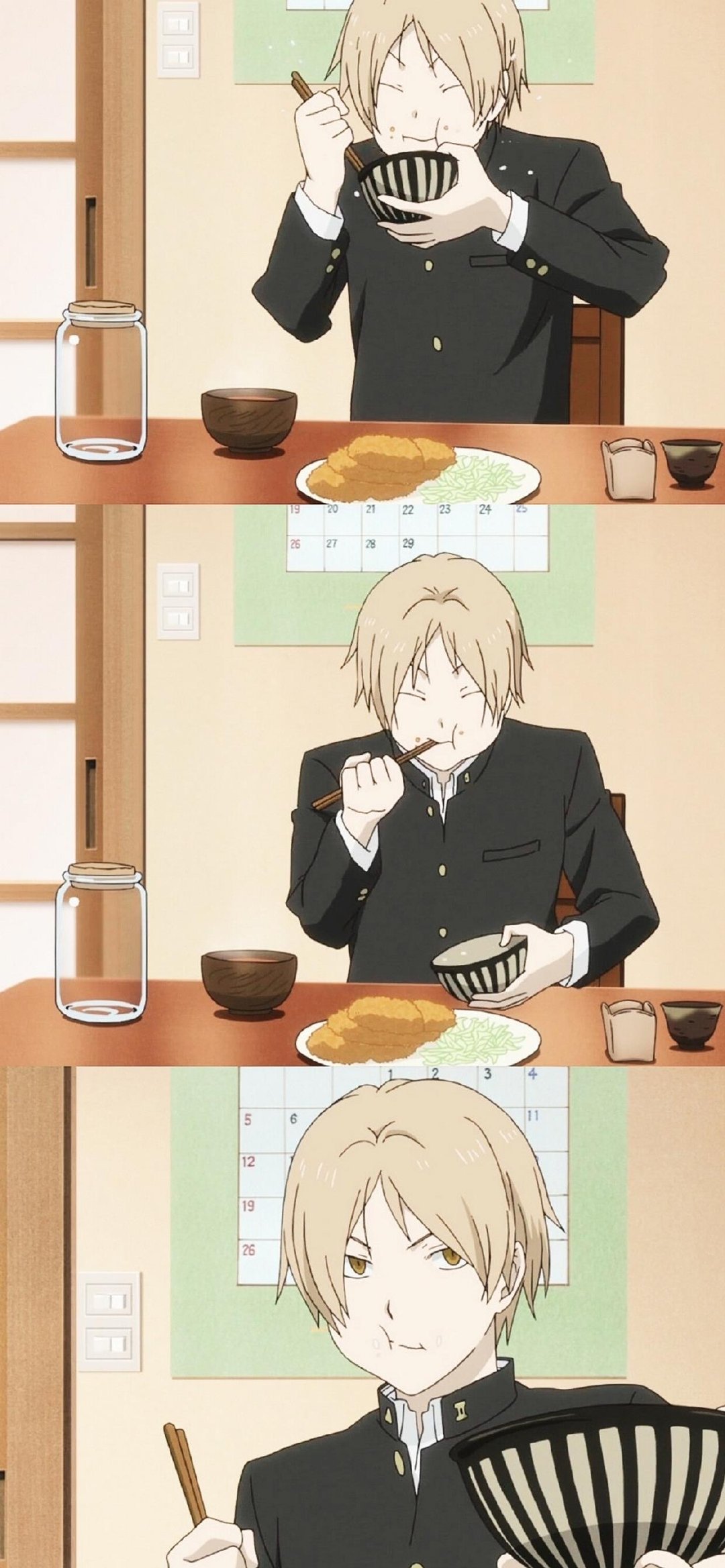 多彩壁纸543期|夏目友人帐卡通三格拼接壁纸