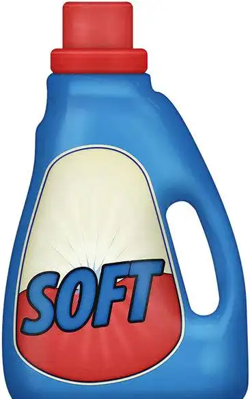 手绘素材蓝色洗衣液瓶子