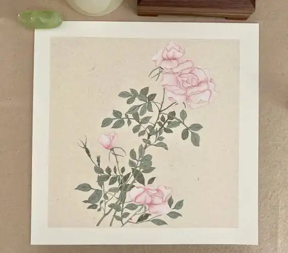 没骨画习作21月季