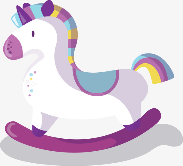 白色可爱玩具木马