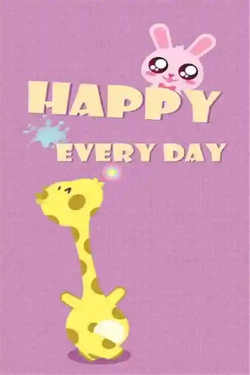 可爱长颈鹿快乐每一天手机桌面壁纸下载