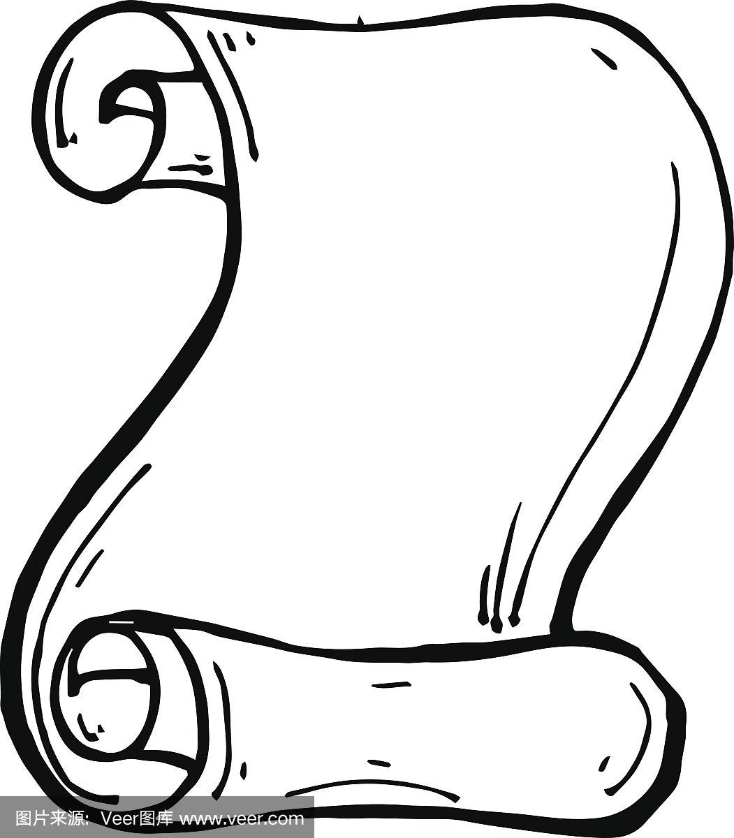 在白色背景上隔离的干净纸卷