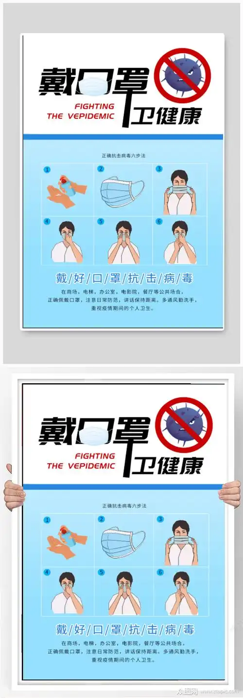 戴口罩为健康宣传海报
