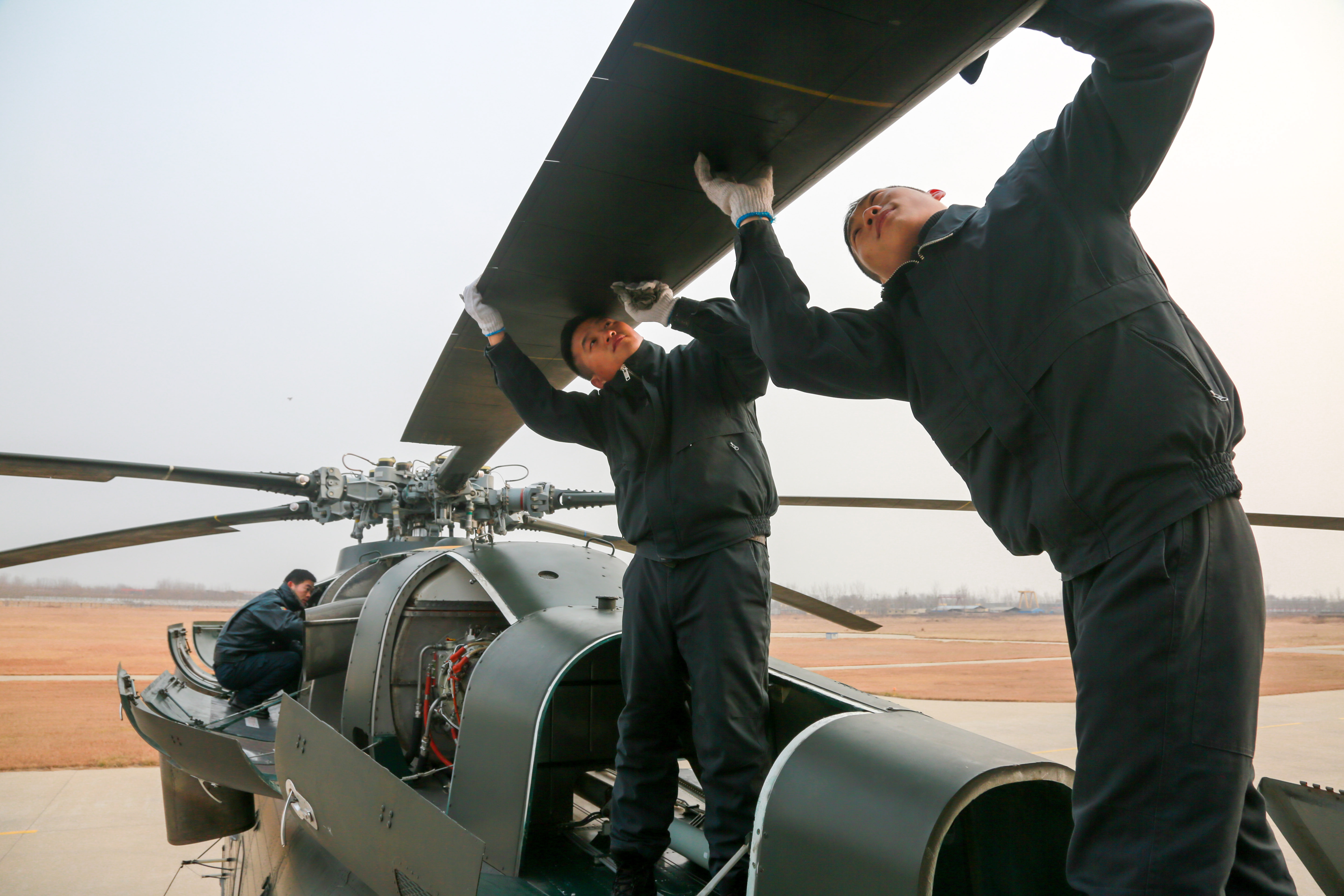 army aviation brigade conducts phase maintenance on helicopters