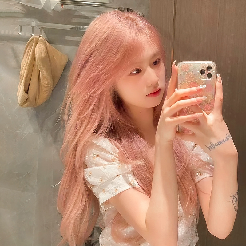 粉色假发女大波浪长卷发lolita洛丽塔自然全头套式2022年时尚新款