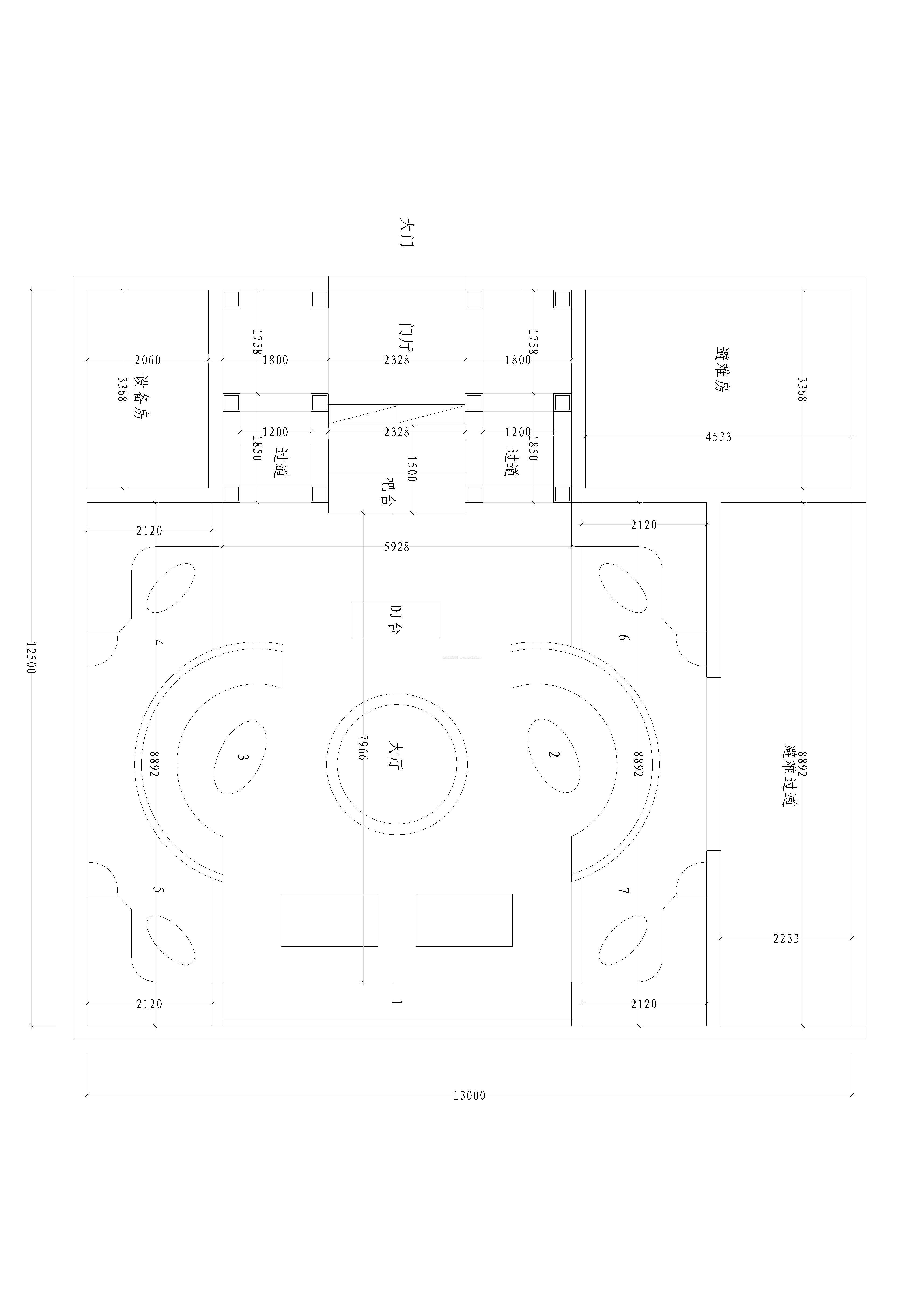 顺德ktv150平米装修平面图