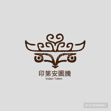 远古图案 印第安图腾 矢量标志素材