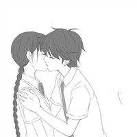 情侣头像动漫吻照两人一张的漫画情侣吻照头像图片