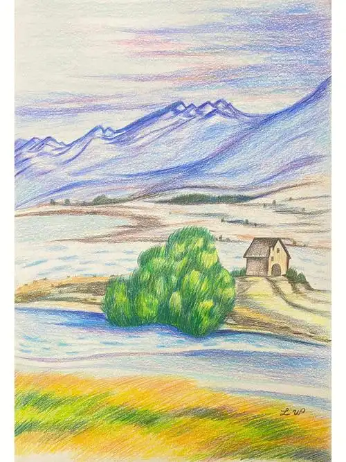 彩铅风景画附步骤图