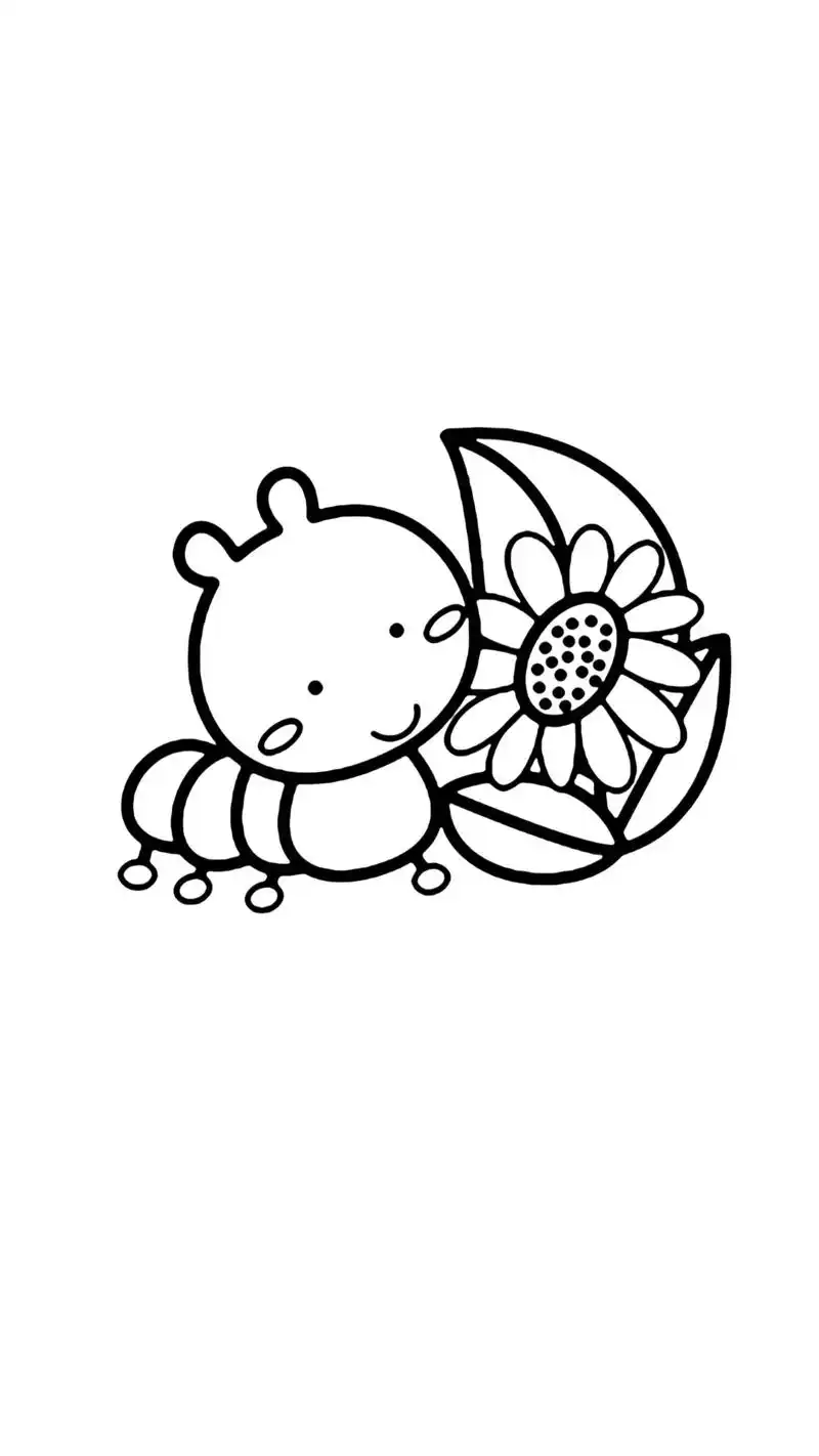 毛毛虫简笔画毛毛虫涂色
