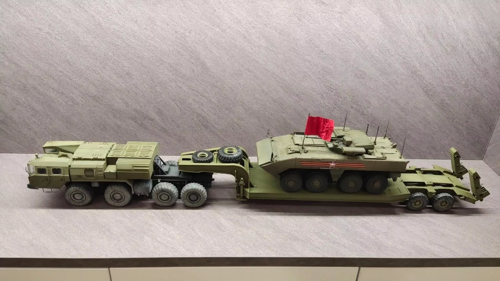 maz7410拖车回旋镖轮式战车静改动