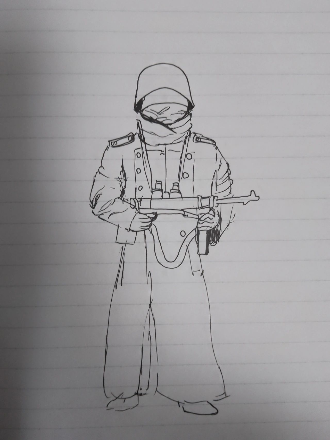 手绘二战德国士兵 想要原图私信我