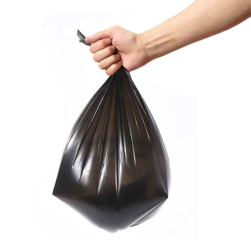 海亚森平口垃圾袋5565cm单面12s黑色50只把tk8060