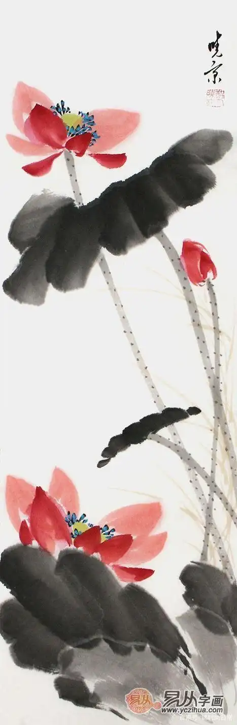 荷花写意水墨画 荷花写意水墨画图片