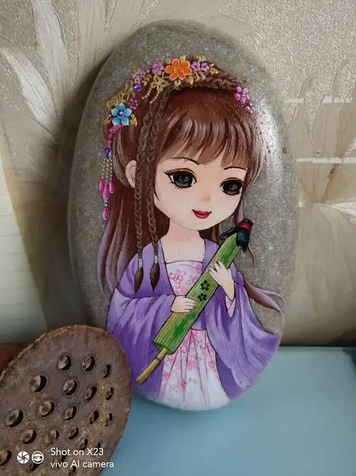 丙烯石头画作品