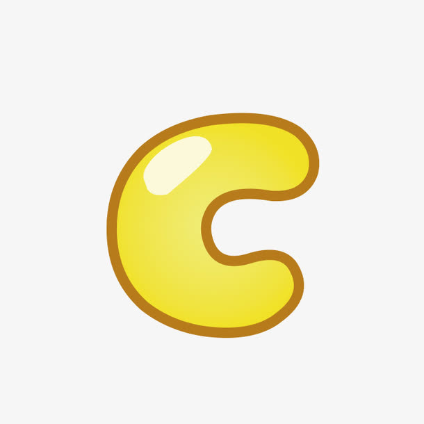 黄色卡通字母c