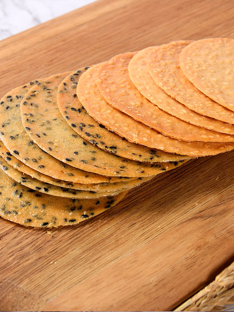 悦图芝麻杂粮铁棍山药薄饼薄脆粗粮煎饼早餐薄脆饼干