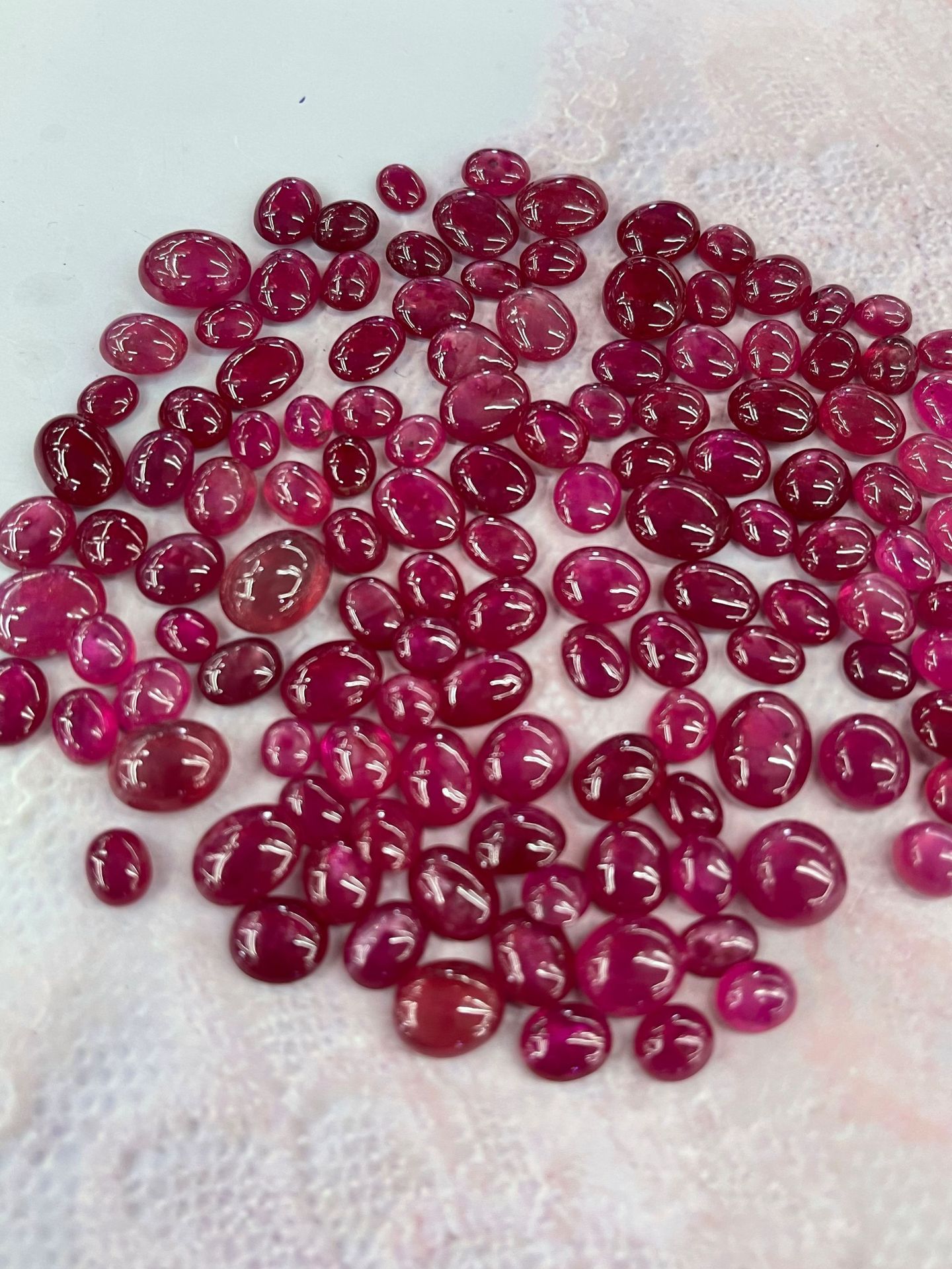 批发星光红宝石戒面旦形裸石diy镶嵌配饰