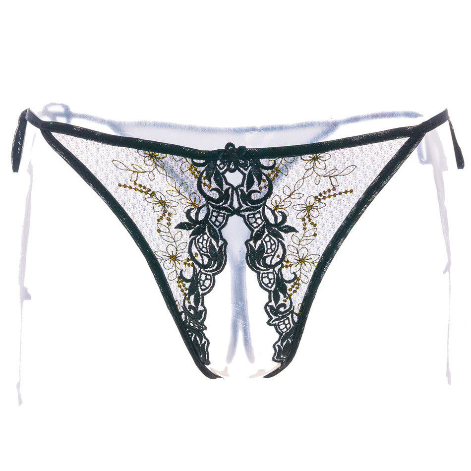 欧姿丽雅情趣女士开裆刺绣诱惑透视内裤女低腰t裤 2012t