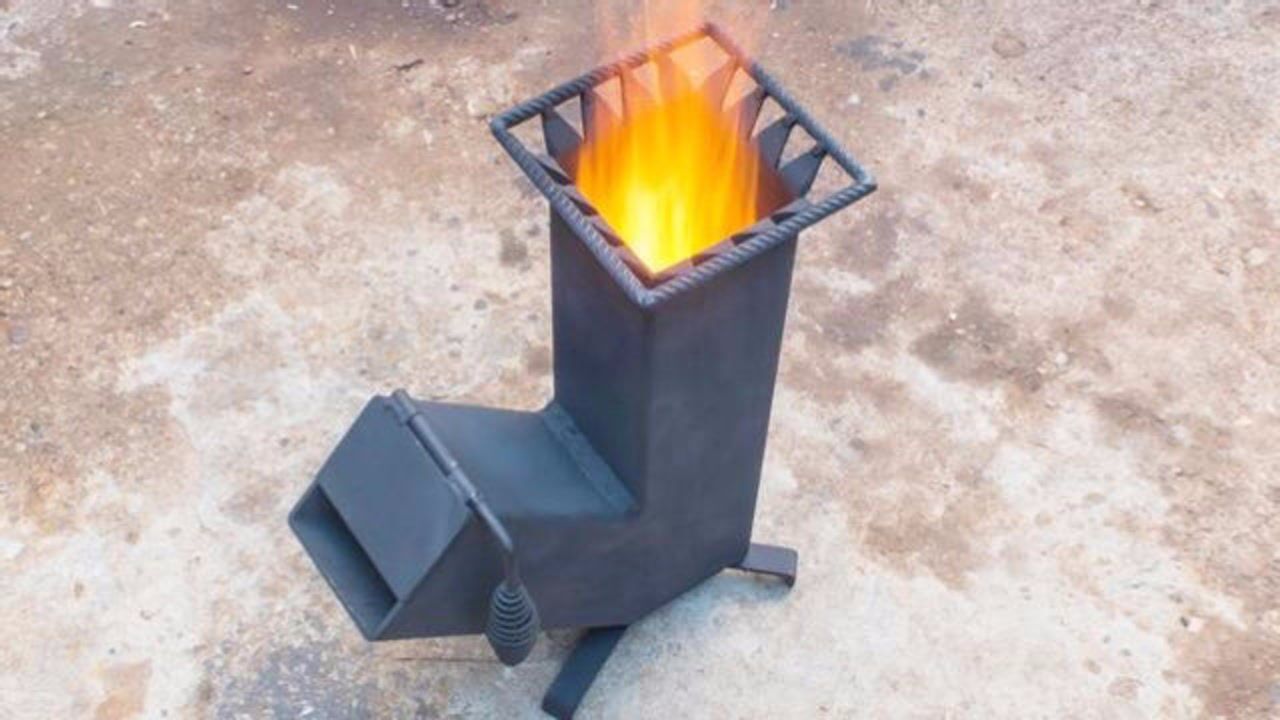 自制省柴的火箭炉用它烧水做饭又快又省柴