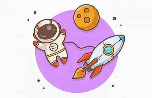 可爱卡通太空漫步的宇航员宇宙太空探索图片免抠素材