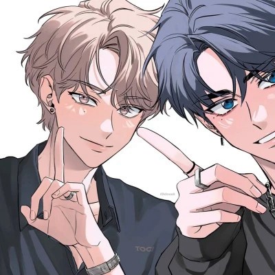 兄弟头像动漫一左一右甜蜜图片