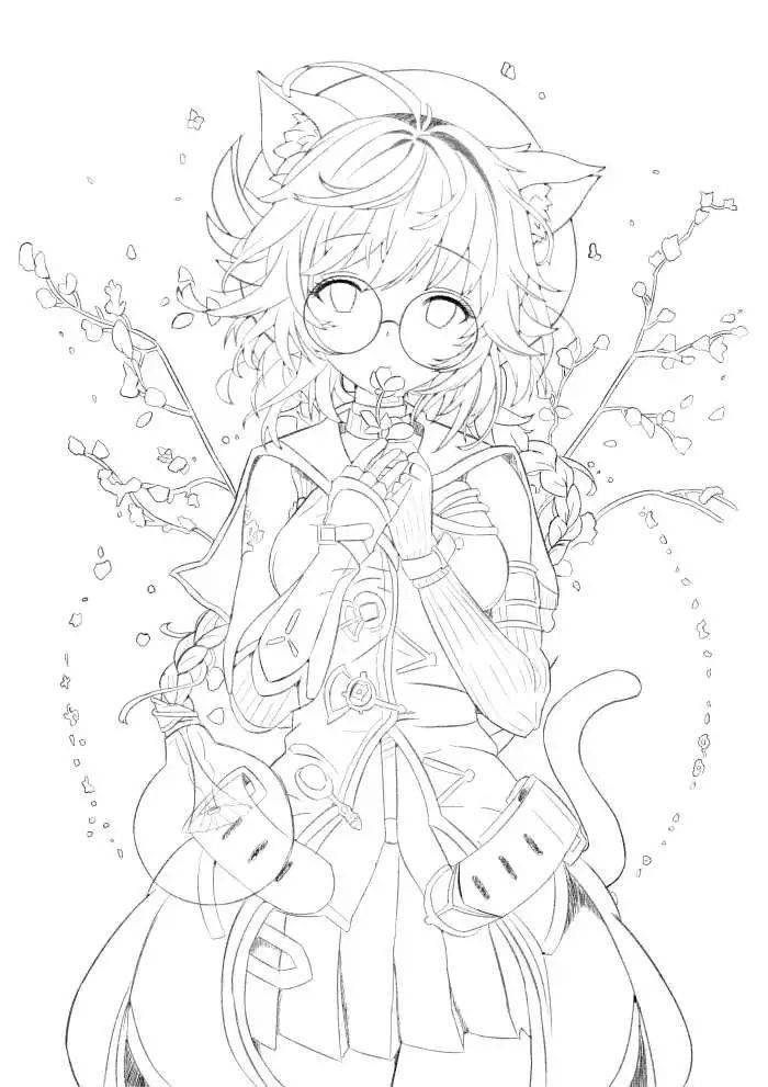 【黑白线稿】卡通 动漫临摹素材