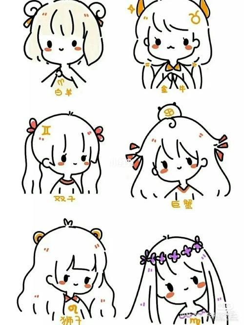 萌萌哒简笔画可爱星座