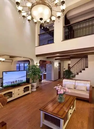 装修欣赏图|现代简约挑空客厅装修效果图