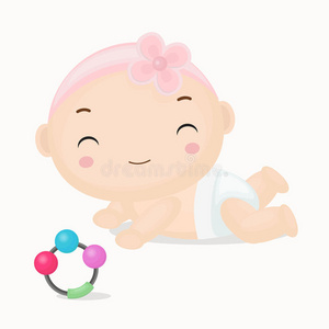 可爱的卡通宝宝图标女孩.