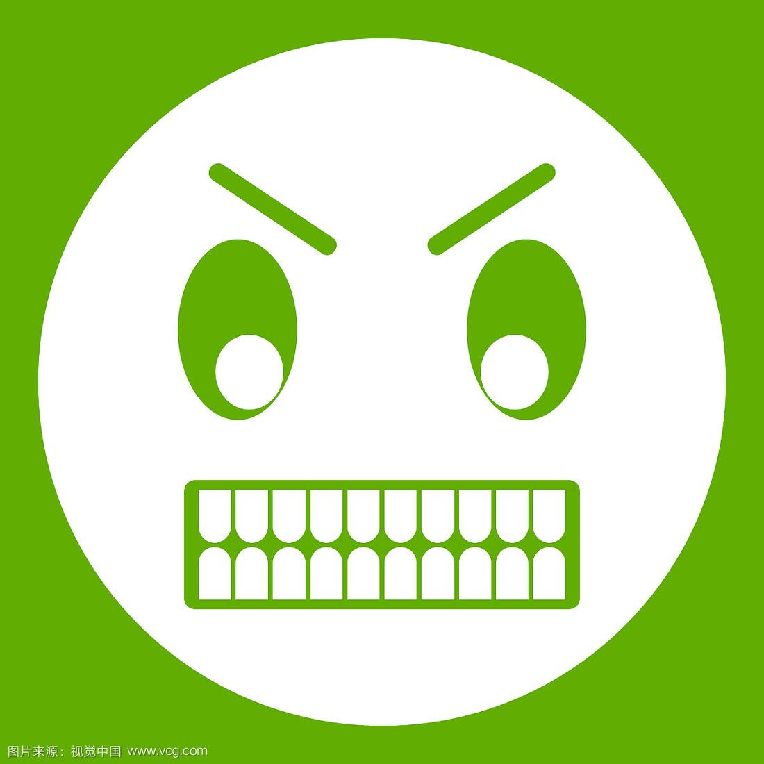 绿色愤怒的表情符号
