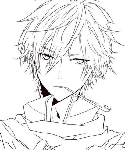 动漫人物简笔画男帅气全身简单