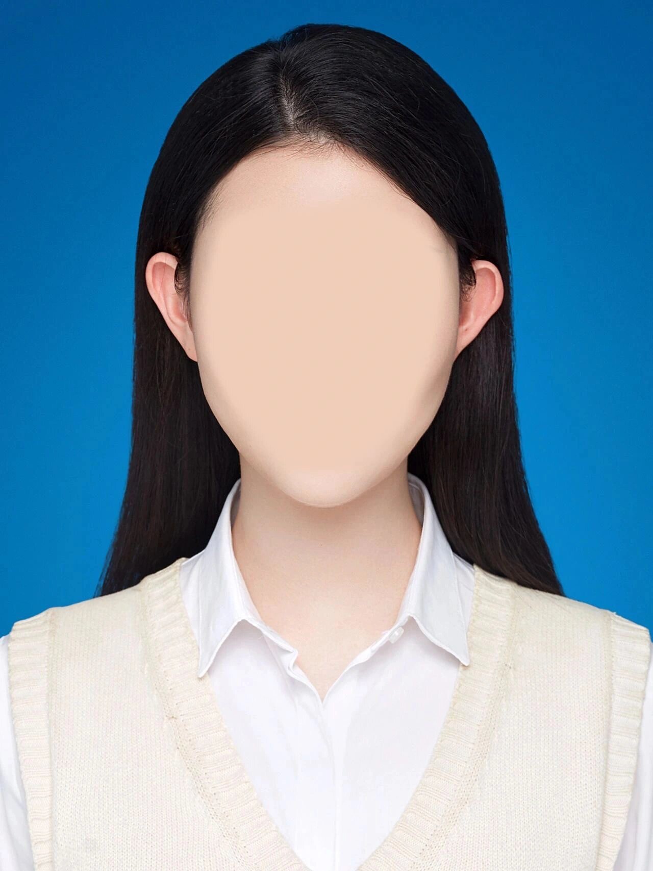 干净简洁的白衬衫证件照模版9315自取9315帮修