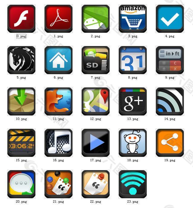 黑色框手机系统图标下载黑色框手机系统pngico图标素材