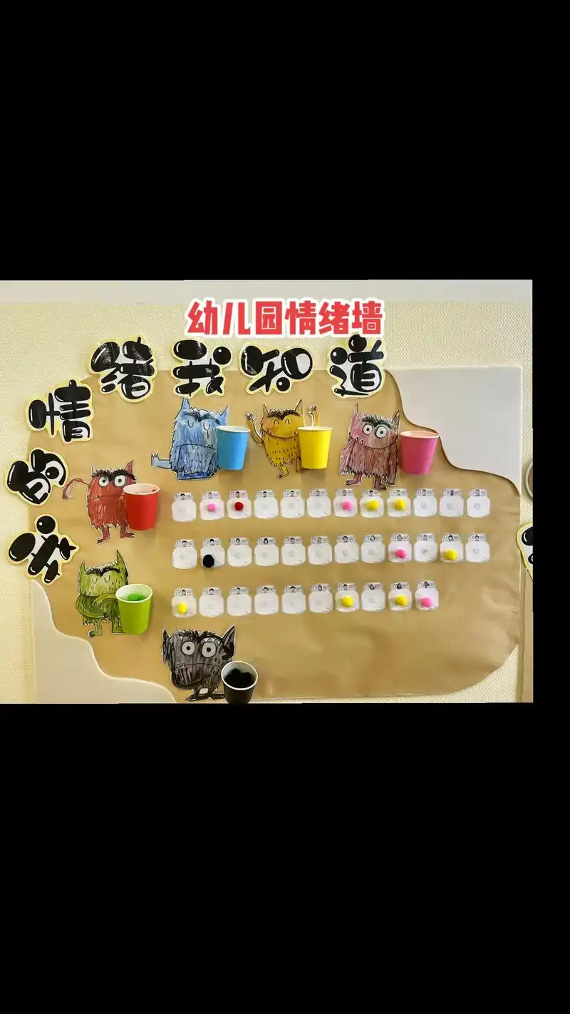 幼儿园情绪墙环创.让孩子认识情绪,表达心情#幼儿园环创 #情 - 抖音