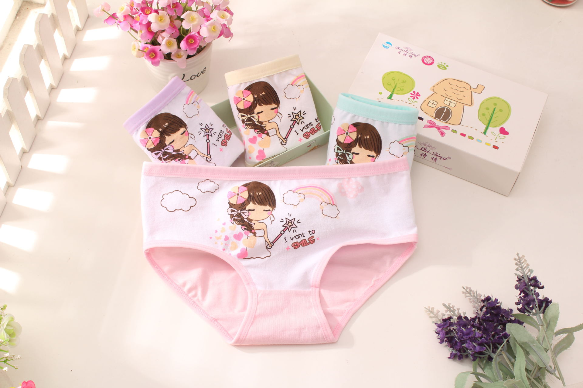 公主女童内裤棉质儿童三角内裤女中大童宝宝可爱女孩内裤短裤热卖