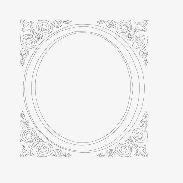 矢量白色四角花边相框免抠素材免费下载_觅元素51yuansu.com