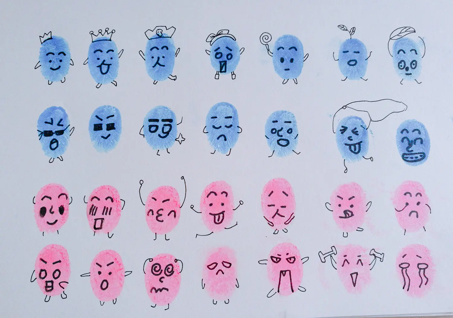 如果你没有印泥,可以用其他的笔涂成圈圈再画, 如果你没有针管笔