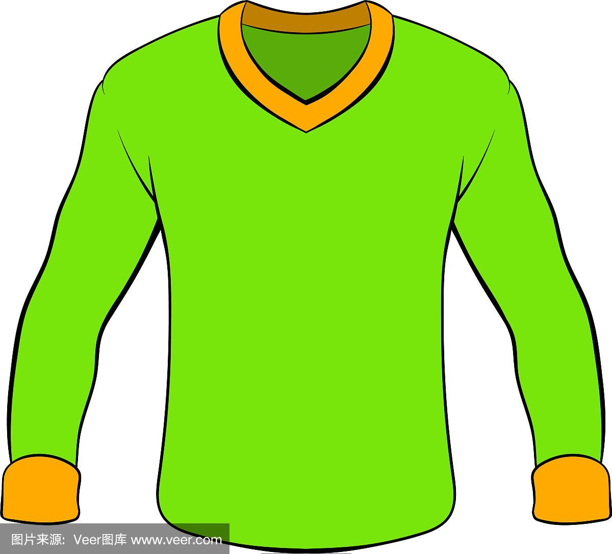 男子衬衫与长袖图标卡通