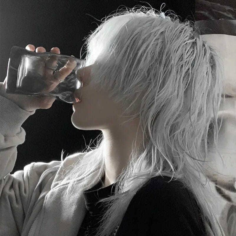 《假发男鲻鱼头超a狼尾酷帅气韩版自然短直发个性cos蓬松全头套式