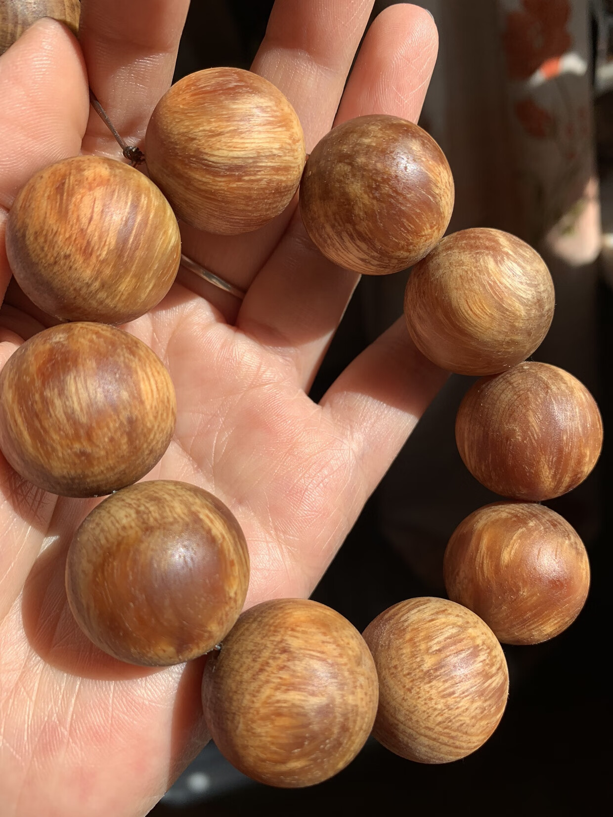 东北原生态琥珀木手串北沉香木珠22 松明子名包阴沉木男女手链 原生态