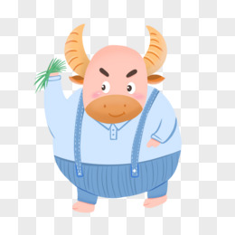 一组卡通可爱拟人风十二生肖动物之牛素材