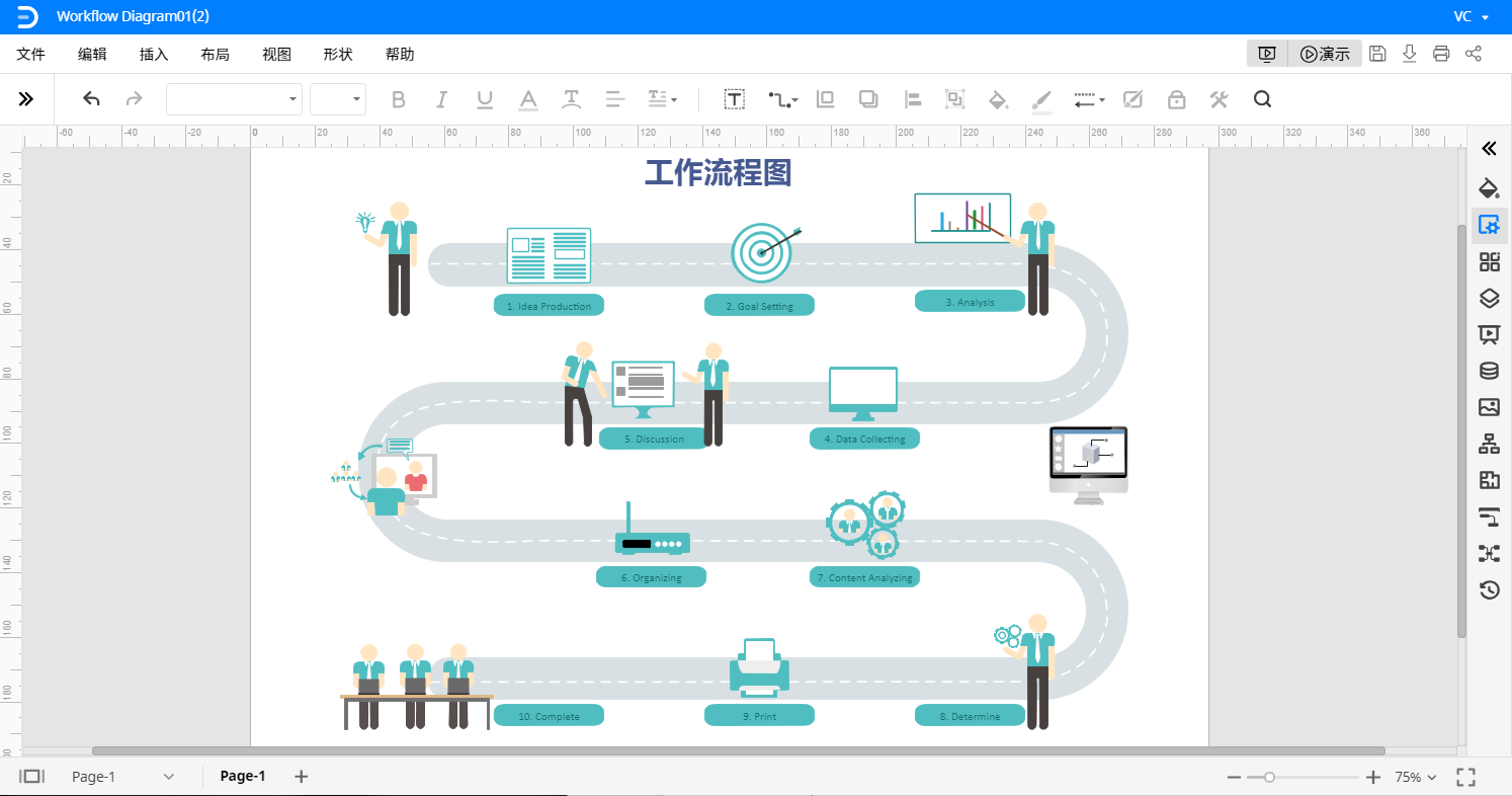 工作流程图在线制作软件轻松绘制专业流程图